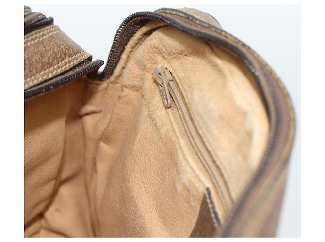 Bolsa GUCCI GG Supreme Web Sherry Line em PVC Bege Ouro 904 02 049 Auth 184454 Dourado - vista 19
