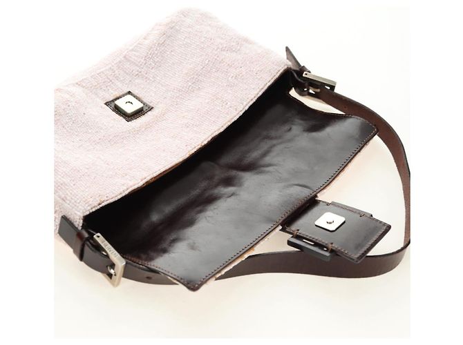 FENDI Mamma Baguette Schultertasche mit Perlen, Rosa Silber, Authentisch 182678SAM Pink - Ansicht 18