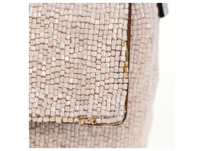 FENDI Mamma Baguette Schultertasche mit Perlen, Rosa Silber, Authentisch 182678SAM Pink - Ansicht 3
