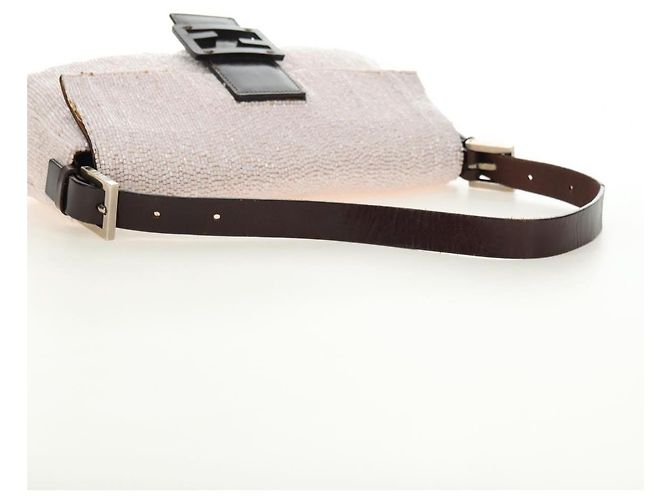 FENDI Mamma Baguette Schultertasche mit Perlen, Rosa Silber, Authentisch 182678SAM Pink - Ansicht 9
