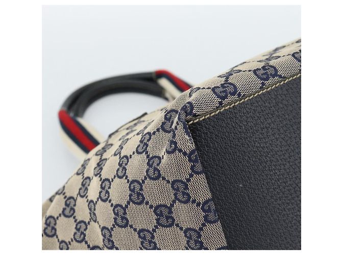 Borsa GUCCI GG Canvas Sherry Line Navy Silver 131228 Auth ka4590 Argento Blu navy - vista 11