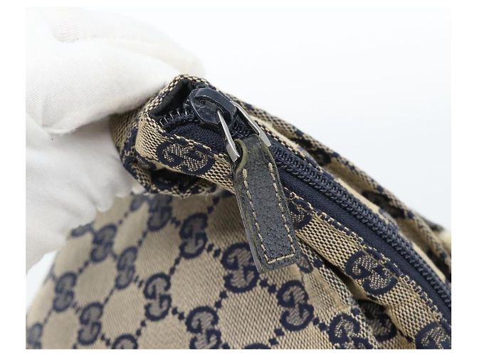 Borsa GUCCI GG Canvas Sherry Line Navy Silver 131228 Auth ka4590 Argento Blu navy - vista 14
