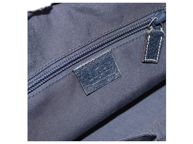 Borsa GUCCI GG Canvas Sherry Line Navy Silver 131228 Auth ka4590 Argento Blu navy - vista 15