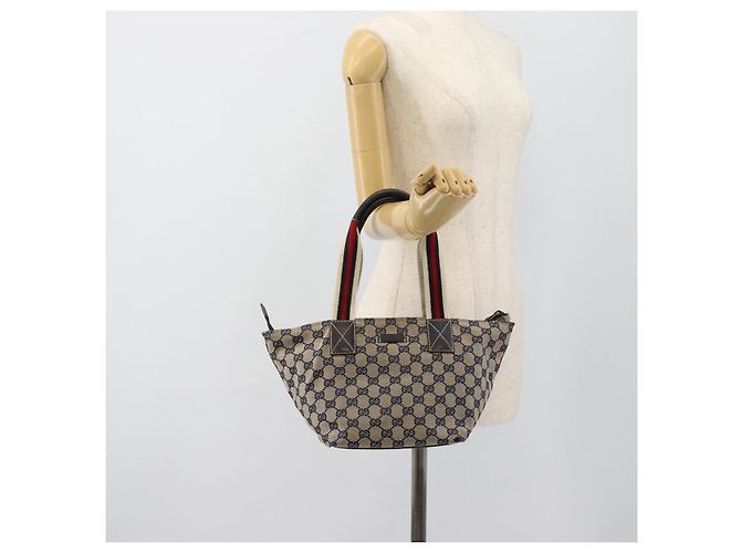 Borsa GUCCI GG Canvas Sherry Line Navy Silver 131228 Auth ka4590 Argento Blu navy - vista 22