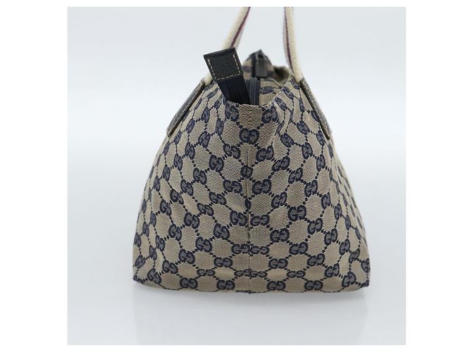 Borsa GUCCI GG Canvas Sherry Line Navy Silver 131228 Auth ka4590 Argento Blu navy - vista 4