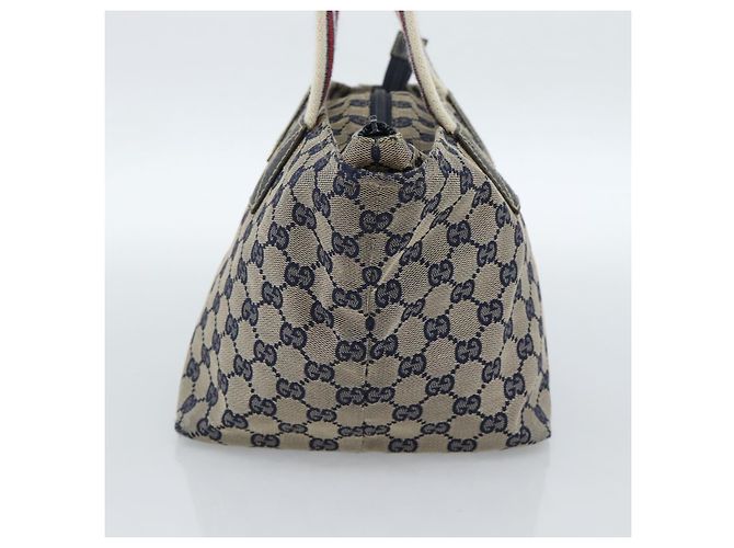 Borsa GUCCI GG Canvas Sherry Line Navy Silver 131228 Auth ka4590 Argento Blu navy - vista 5