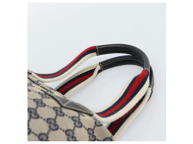 Borsa GUCCI GG Canvas Sherry Line Navy Silver 131228 Auth ka4590 Argento Blu navy - vista 8