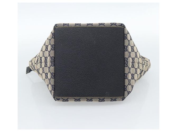 Borsa GUCCI GG Canvas Sherry Line Navy Silver 131228 Auth ka4590 Argento Blu navy - vista 9