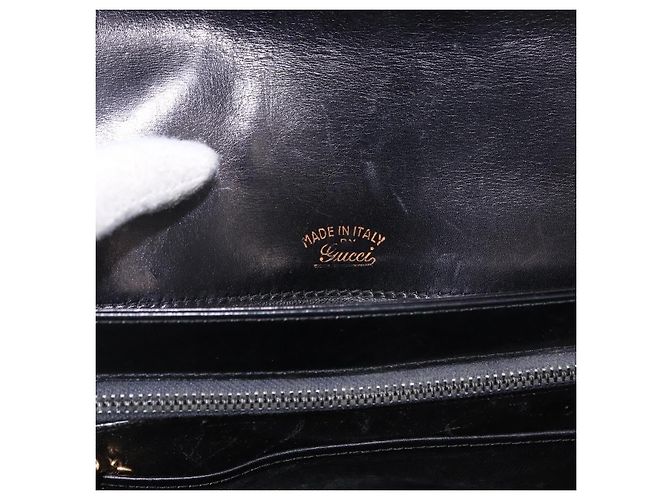 Borsa GUCCI in pelle nera e oro Auth 184460 Nero D'oro - vista 16