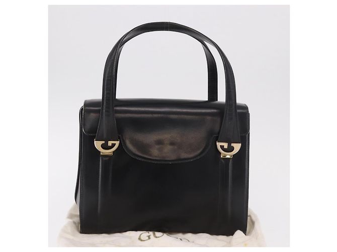Borsa GUCCI in pelle nera e oro Auth 184460 Nero D'oro - vista 25
