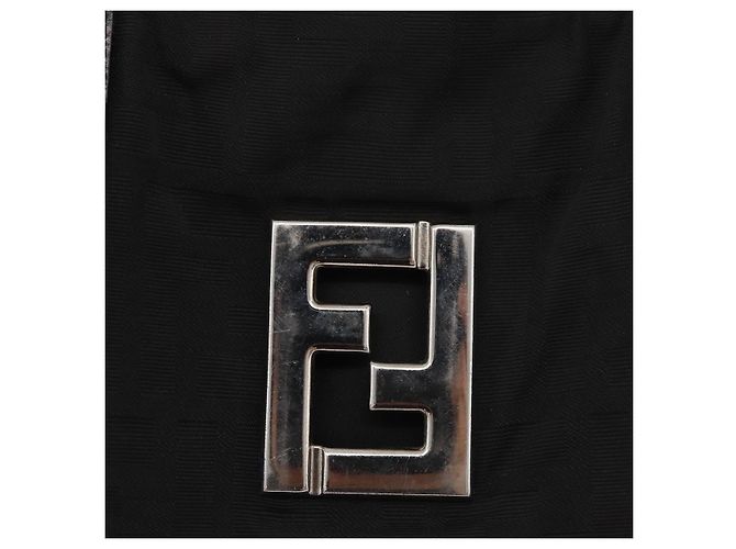 Borsa a Mano FENDI Zucca Canvas Nera Argento Auth 182080 Nero - vista 14