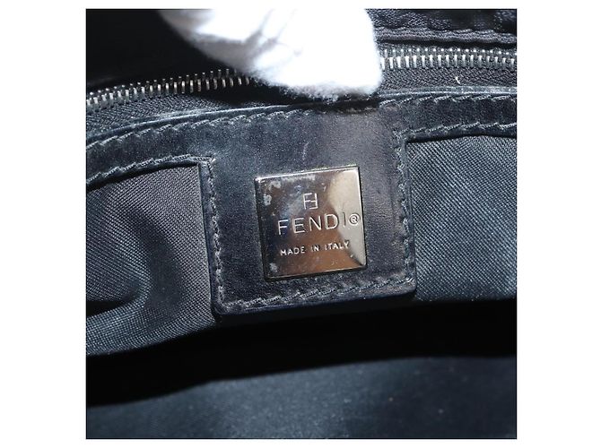 Borsa a Mano FENDI Zucca Canvas Nera Argento Auth 182080 Nero - vista 15