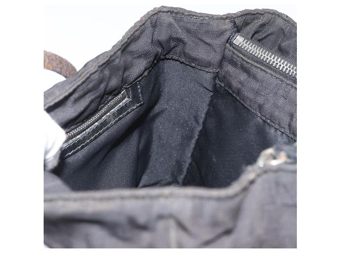 Borsa a Mano FENDI Zucca Canvas Nera Argento Auth 182080 Nero - vista 17