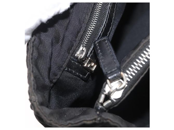 Borsa a Mano FENDI Zucca Canvas Nera Argento Auth 182080 Nero - vista 22