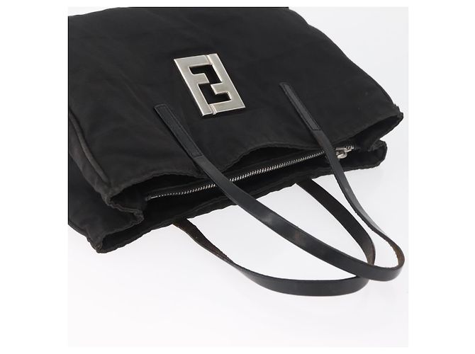 Borsa a Mano FENDI Zucca Canvas Nera Argento Auth 182080 Nero - vista 6