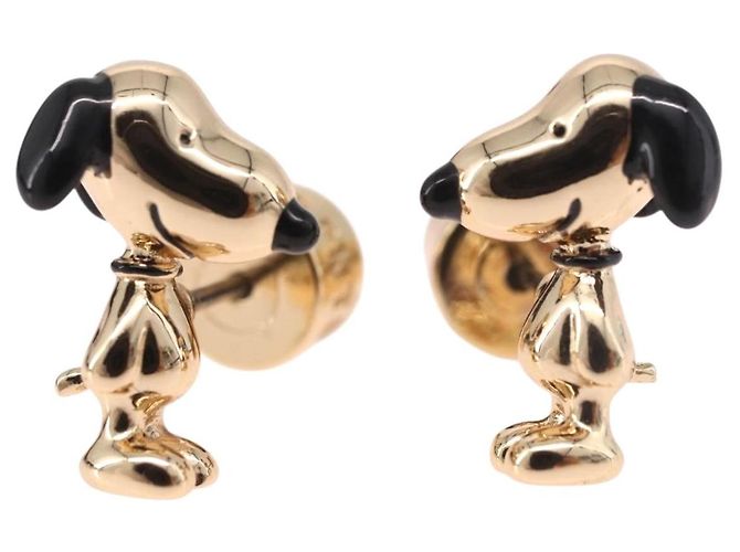Coach x PEANUT Pierce Snoopy Gold Auth 167353A D'oro - vista 2