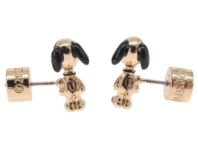 Coach x PEANUT Pierce Snoopy Gold Auth 167353A D'oro - vista 6