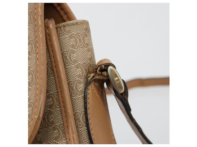 Céline Borsa a Spalla CELINE Macadam Canvas PVC Beige Oro Auth gh2072 D'oro - vista 11