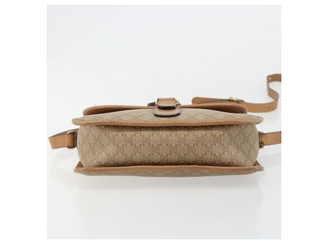 Céline Borsa a Spalla CELINE Macadam Canvas PVC Beige Oro Auth gh2072 D'oro - vista 12