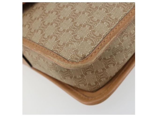 Céline Borsa a Spalla CELINE Macadam Canvas PVC Beige Oro Auth gh2072 D'oro - vista 14