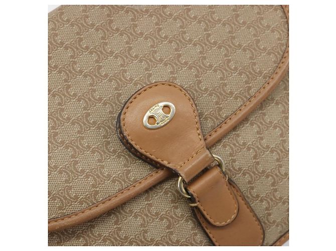 Céline Borsa a Spalla CELINE Macadam Canvas PVC Beige Oro Auth gh2072 D'oro - vista 17