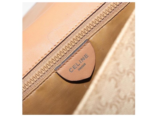 Céline Borsa a Spalla CELINE Macadam Canvas PVC Beige Oro Auth gh2072 D'oro - vista 20
