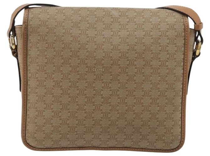 Céline Borsa a Spalla CELINE Macadam Canvas PVC Beige Oro Auth gh2072 D'oro - vista 3