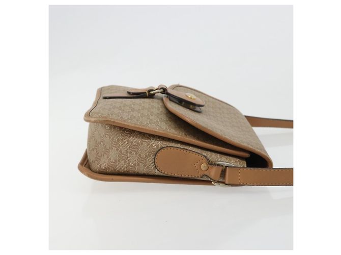 Céline Borsa a Spalla CELINE Macadam Canvas PVC Beige Oro Auth gh2072 D'oro - vista 4