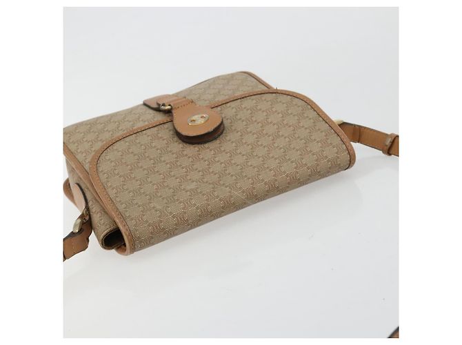 Céline Borsa a Spalla CELINE Macadam Canvas PVC Beige Oro Auth gh2072 D'oro - vista 6