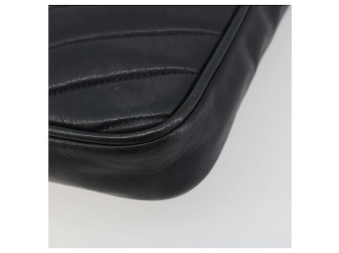 Borsa a tracolla CHANEL V Stitch in pelle di agnello blu navy e oro CC autentica bs35440 D'oro - vista 10