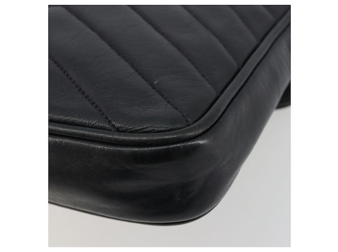 Borsa a tracolla CHANEL V Stitch in pelle di agnello blu navy e oro CC autentica bs35440 D'oro - vista 12