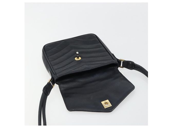Borsa a tracolla CHANEL V Stitch in pelle di agnello blu navy e oro CC autentica bs35440 D'oro - vista 15