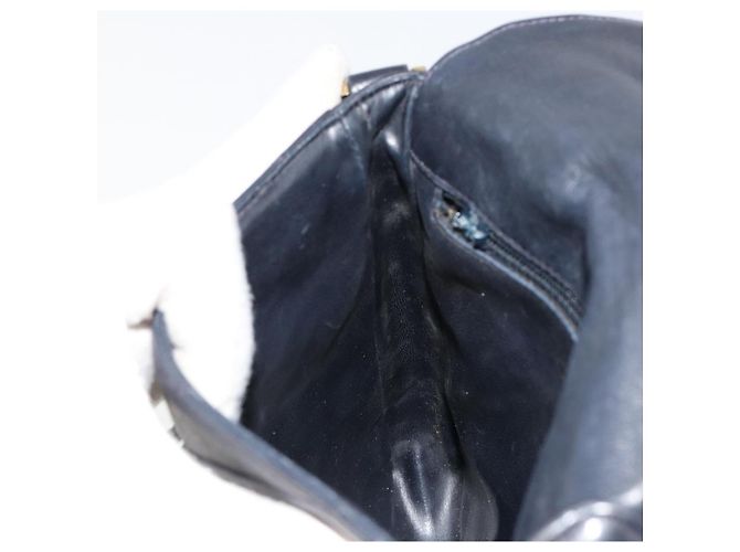 Borsa a tracolla CHANEL V Stitch in pelle di agnello blu navy e oro CC autentica bs35440 D'oro - vista 19
