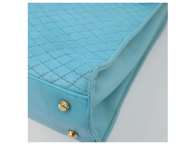 Bolsa BALLY de couro 2way Azul claro Ouro Auth bs35393 Dourado - vista 12