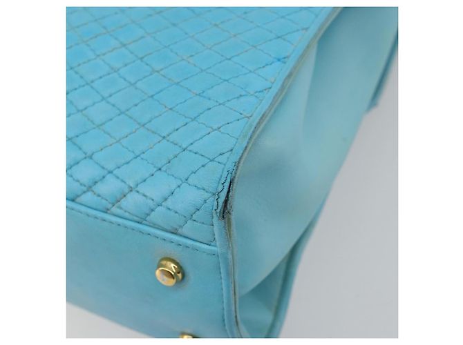 Bolsa BALLY de couro 2way Azul claro Ouro Auth bs35393 Dourado - vista 14