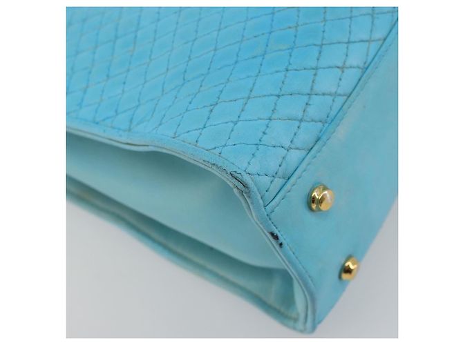 Bolsa BALLY de couro 2way Azul claro Ouro Auth bs35393 Dourado - vista 15