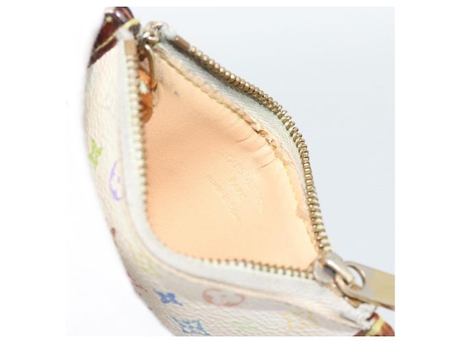 LOUIS VUITTON Pochette Cles Monogram Multicolor White M92655 Auth 183733 Bianco - vista 10