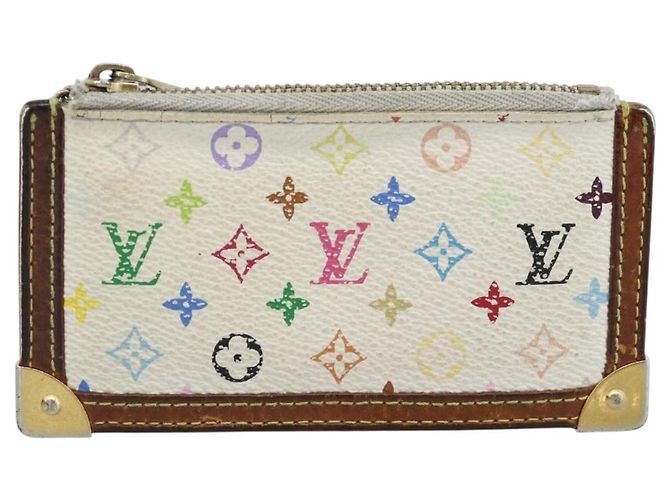 LOUIS VUITTON Pochette Cles Monogram Multicolor White M92655 Auth 183733 Bianco - vista 13