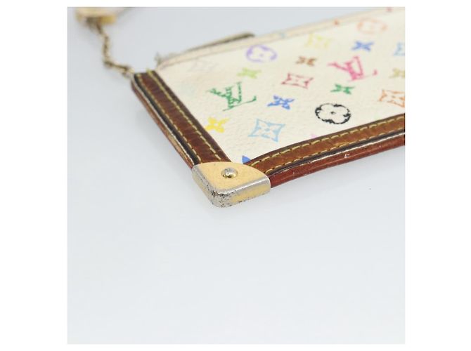 LOUIS VUITTON Pochette Cles Monogram Multicolor White M92655 Auth 183733 Bianco - vista 14