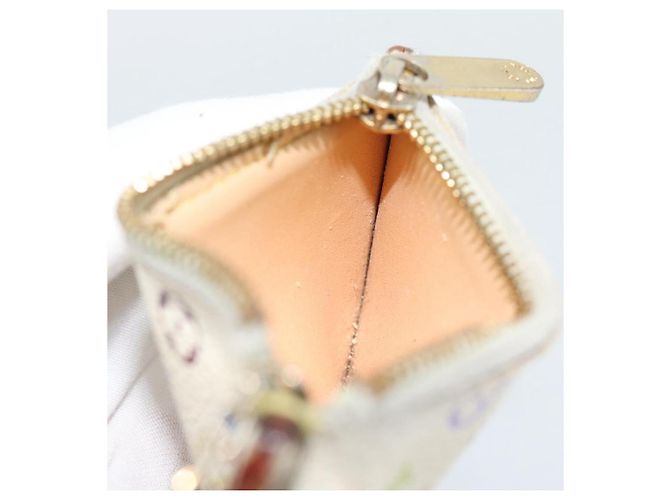 LOUIS VUITTON Pochette Cles Monogram Multicolor White M92655 Auth 183733 Bianco - vista 18
