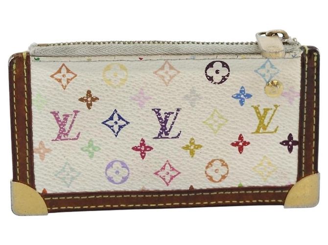 LOUIS VUITTON Pochette Cles Monogram Multicolor White M92655 Auth 183733 Bianco - vista 2