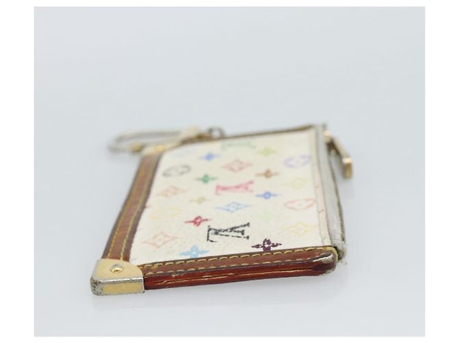LOUIS VUITTON Pochette Cles Monogram Multicolor White M92655 Auth 183733 Bianco - vista 4