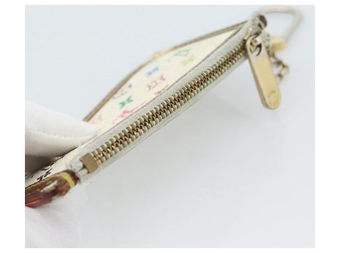 LOUIS VUITTON Pochette Cles Monogram Multicolor White M92655 Auth 183733 Bianco - vista 5