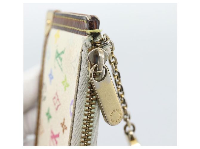 LOUIS VUITTON Pochette Cles Monogram Multicolor White M92655 Auth 183733 Bianco - vista 9