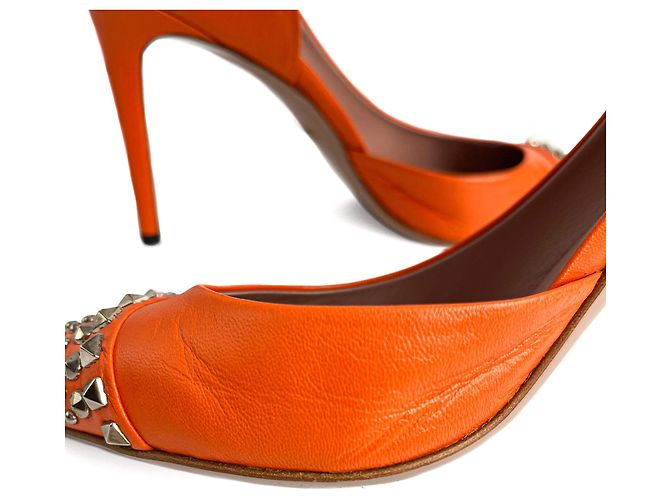 Gucci Besetzte Leder-Pumps 40 Orange - Ansicht 10