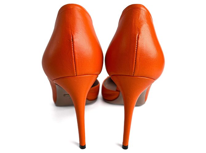 Gucci Besetzte Leder-Pumps 40 Orange - Ansicht 4