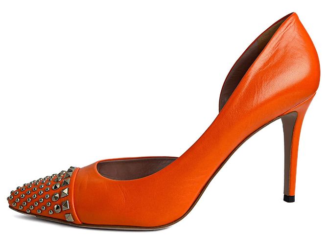Gucci Besetzte Leder-Pumps 40 Orange - Ansicht 7