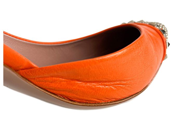 Gucci Besetzte Leder-Pumps 40 Orange - Ansicht 9