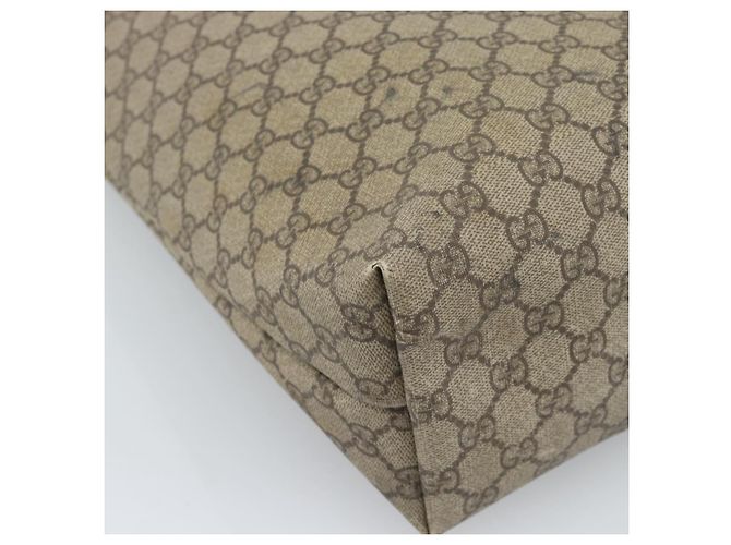 Borsa Tote GUCCI GG Supreme Web Sherry Line PVC Beige Oro 002.58.6487 Auth 183720 D'oro - vista 13