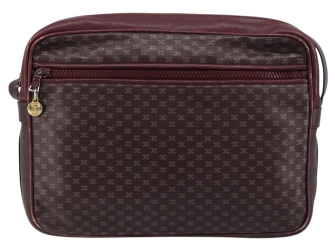 Céline Borsa a Spalla CELINE in Pelle Bordeaux Oro Auth ka4652 D'oro Bordò - vista 2